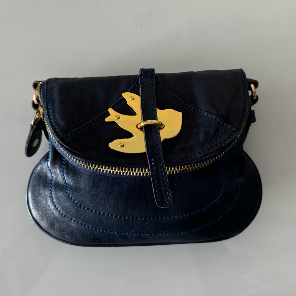 B2 Blue Leather Purse